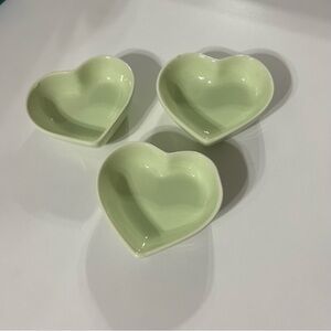 Set of Three Heart-Shaped Dishes